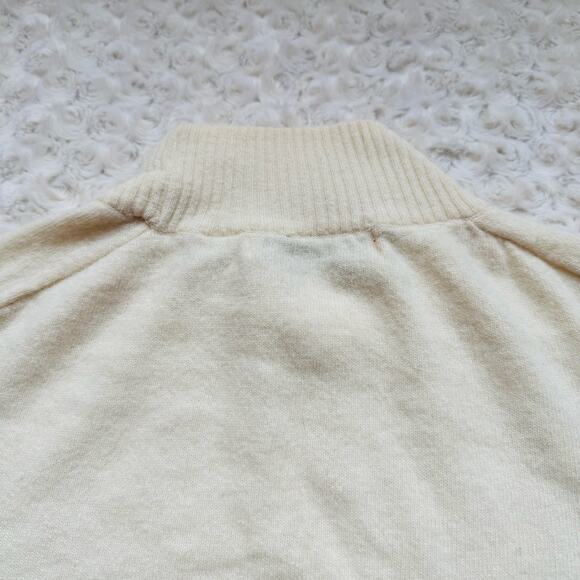 Claude Vernet Women Lambswool Angora Rabbit Hair Ivory Mock Turtleneck VTG Large - Picture 8 of 9